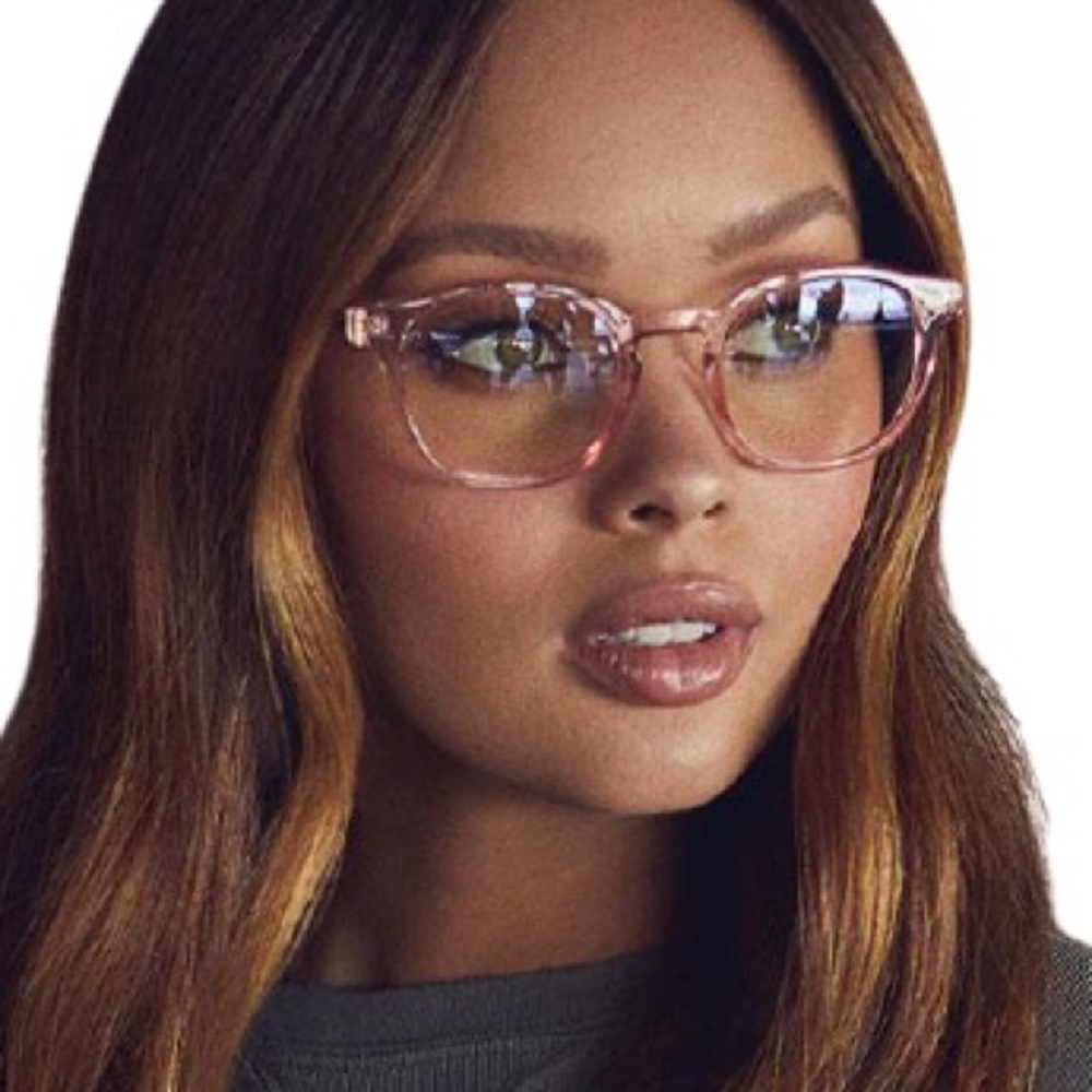 QUAY Walk On Blue Light Glasses Crystal Pink Frame Bluelight Blocking Lens NWT